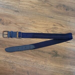 Nike Navy Baseball Belt, Size L, Silver Hardware